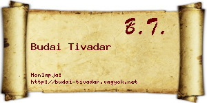 Budai Tivadar névjegykártya